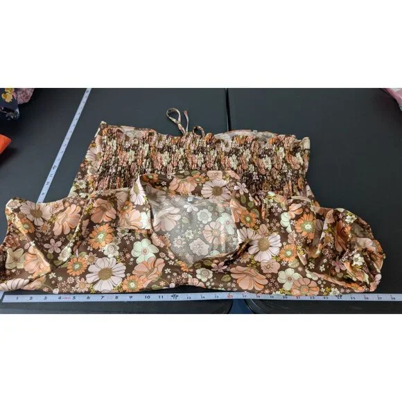 Cato Womens Multicolor Floral Collared Short Sleeve Shirt Plus Size 22/24 70's - Picture 8 of 10